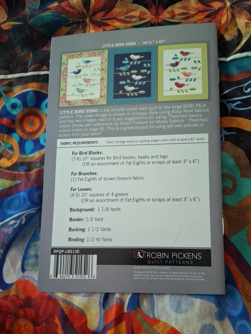 'Little Bird Song' Quilt Pattern - Multicolor